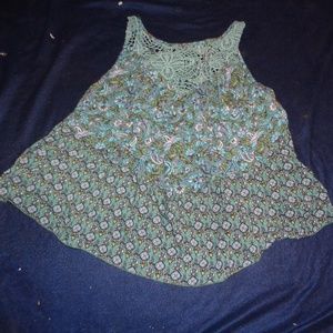 Anna Sui for O'Neill Floral And Crochet Top Sze XS